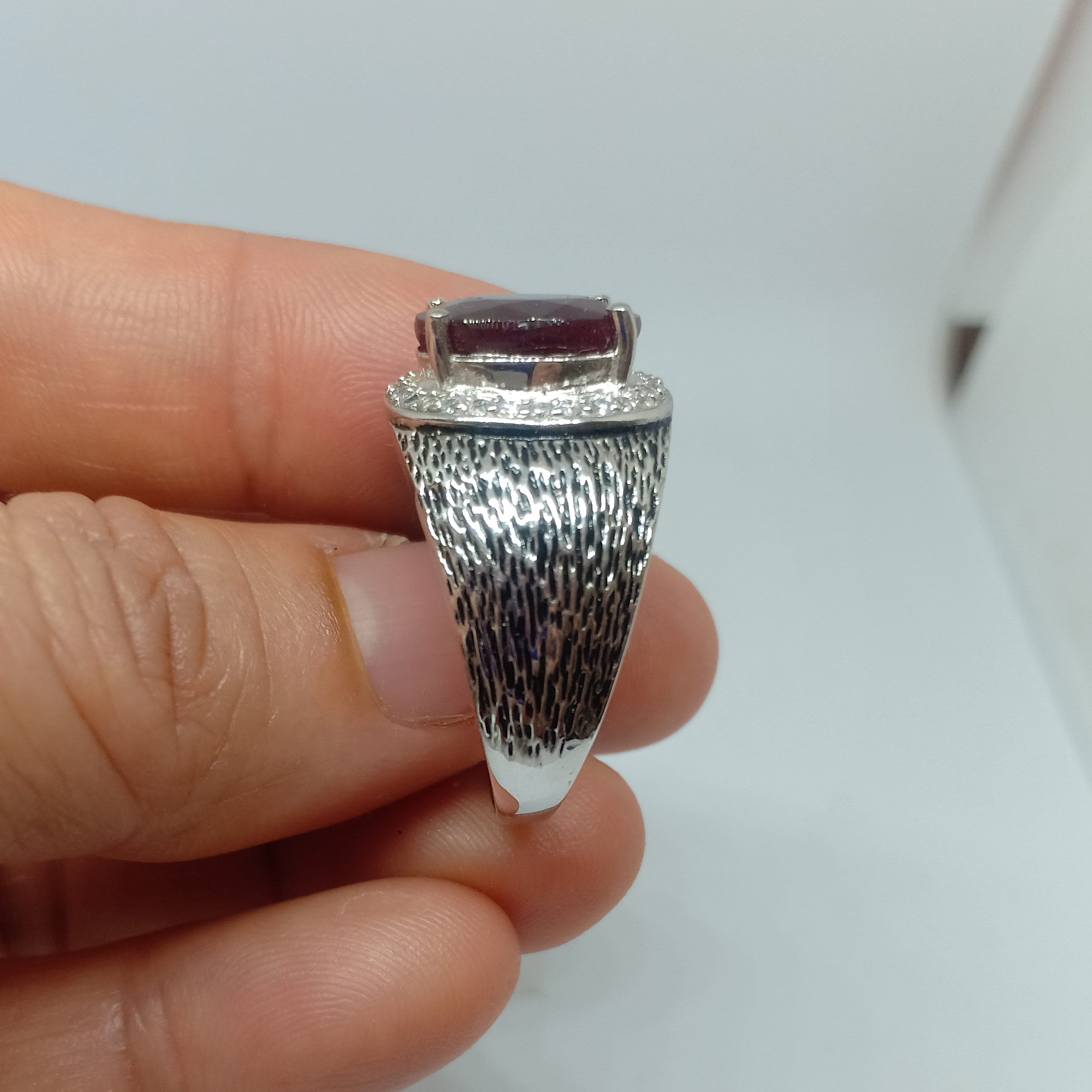 Genuine Ruby Mens Ring Ruby Ring Sterling Silver Single | Etsy