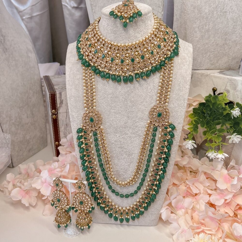 Green bridal jewelry best sale sets