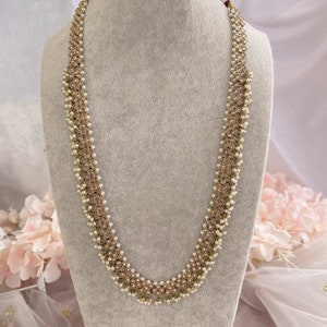 Crystal Mala - Antique Gold