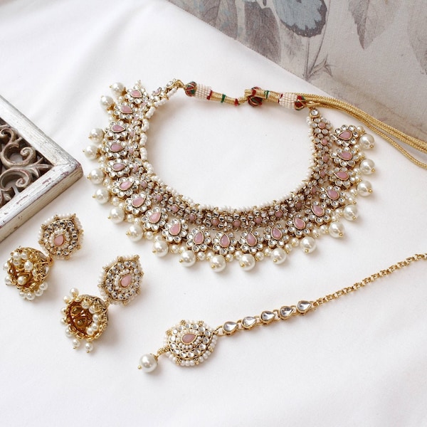 Asmita Faux Kundan Set - Pink