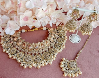 Tamannaah Bridal necklace set - Champagne