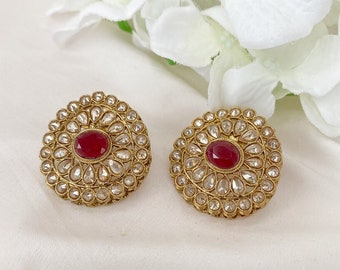 Large Earring Tops - Maroon