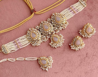 Prema Faux Kundan Choker Set - Pink