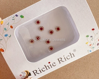 Adesivi Bindi in velluto marrone, gioiello per il viso, accessori per matrimoni indiani, gioielli per la fronte, gioielli tradizionali Sokora, Bindiya Chanlo