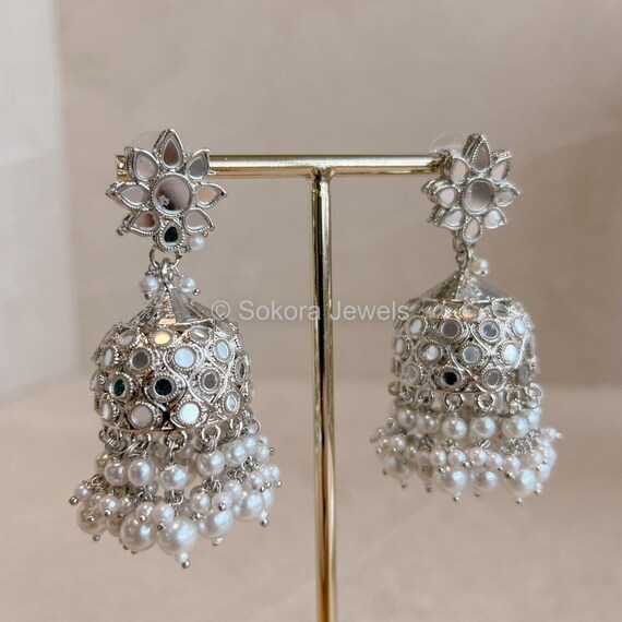 Real silver jhumkas hot sale