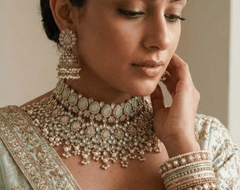 Aafiya Brautschmuck Set - Pastell