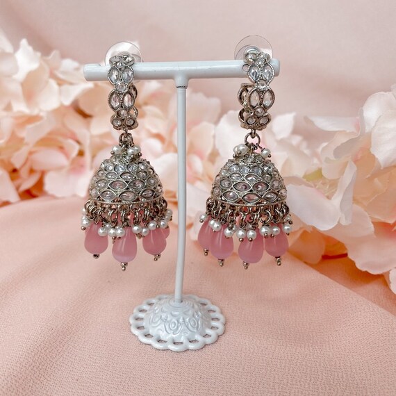 Colourful jhumka shop earrings