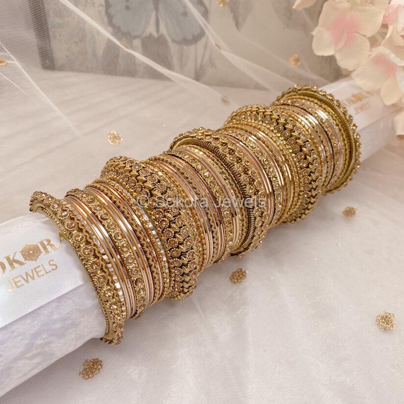 Golden colour bangles set outlet