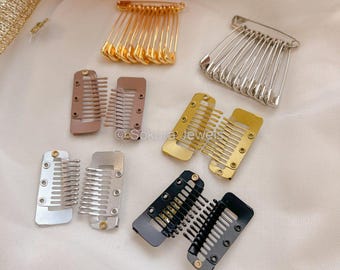 Safety Pins and Clips for Hair Headscarves Hijab Bridal Chuni Dupatta Veil Clips Wedding Accessories Strong Grip Hack 10 Teeth Asian Party