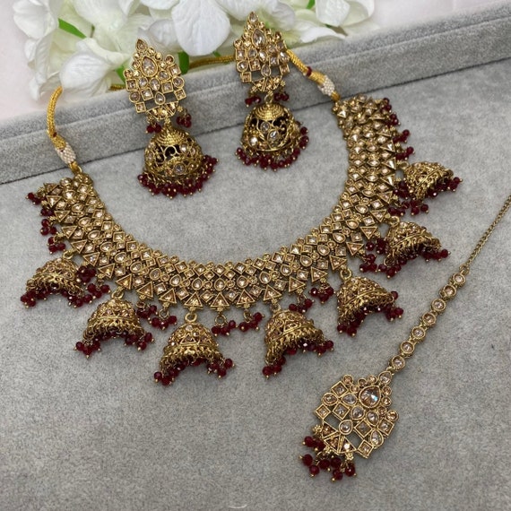 Jhumka necklace deals