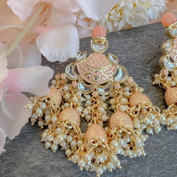 Peach jhumka on sale