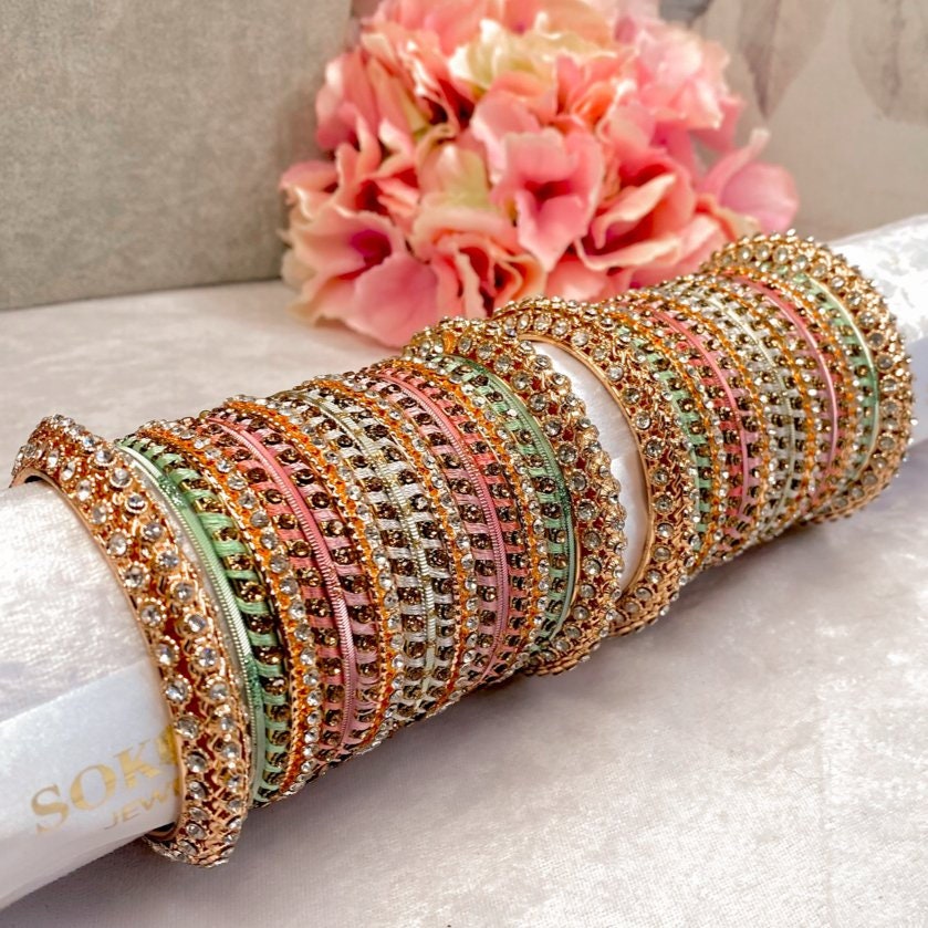 Silk thread bangles shop and earrings