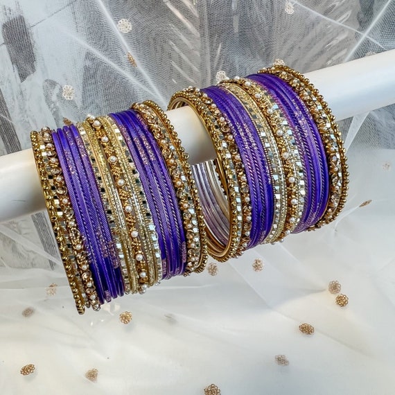 Small Purple Bangle Set Etsy Australia