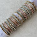 Afsana Pink & Pale Blue Bangle Stack Indian/ Pakistani/ Fashion Bracelet/Set for two hands/ Costume Jewellery Bollywood Weddings Eid Diwali
