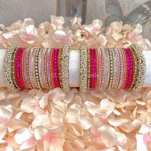 Thanjina Pink Ombre Bangle stack