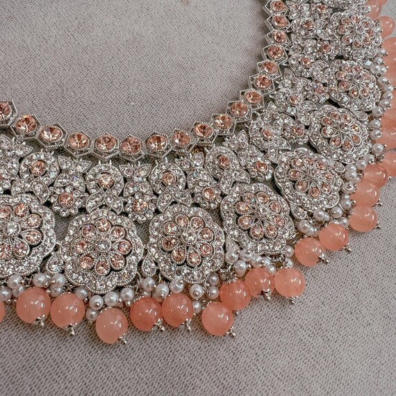 Peach necklace best sale set