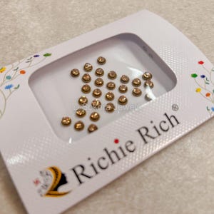 Antique Gold Crystal Round Bindi Pack Bindiya Chanlo Face Gem Indian Wedding Accessories Forehead Jewelry Traditional Sokora Jewels