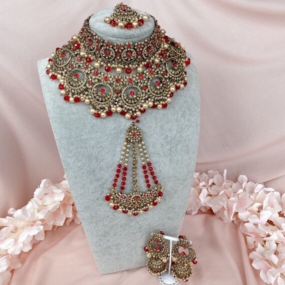 NOOR Bridal Necklace Set Red Etsy Australia