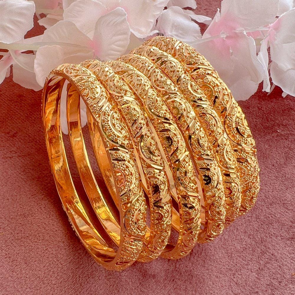 Broad Gold Bangle Etsy UK