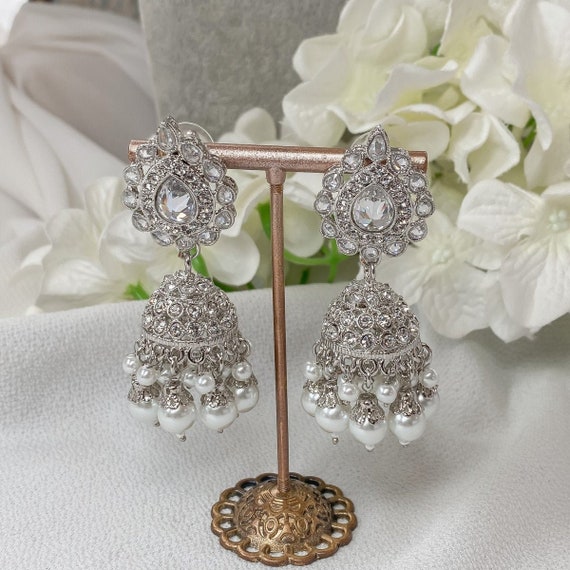 Silver jhumka earrings images sale