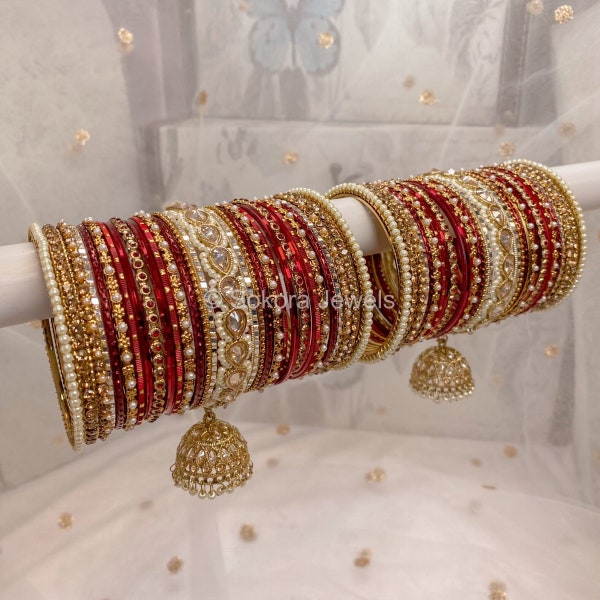 Aafiya Bridal Bangle Set - Maroon