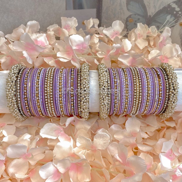 Thanjina Lilac Bangle stack