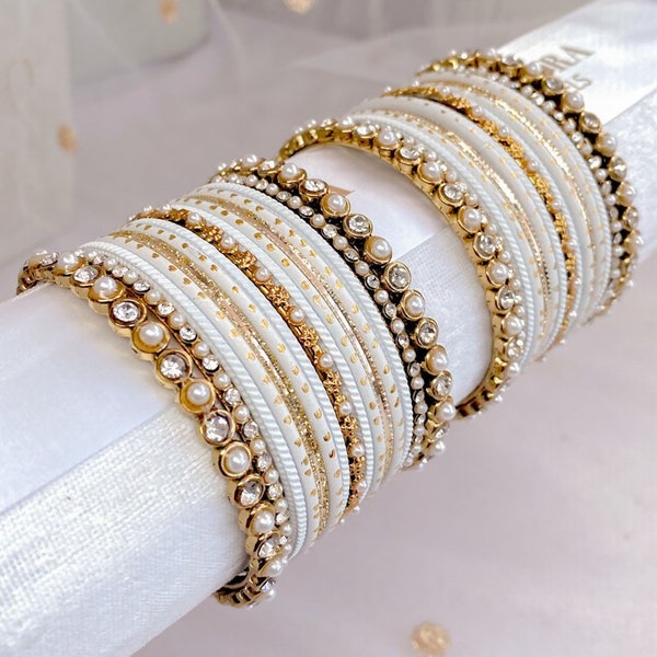 Small White Bangle set