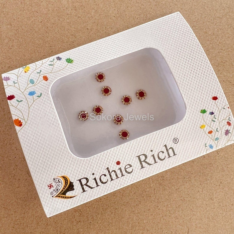 Small Maroon Velvet Bindi Pack - SOKORA JEWELSSmall Maroon Velvet Bindi Pack