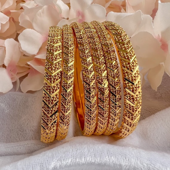 Fine Set of 6 22k Gold Plate Bangles Etsy Australia