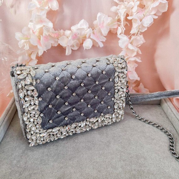 Grey and pink clutch bag best sale