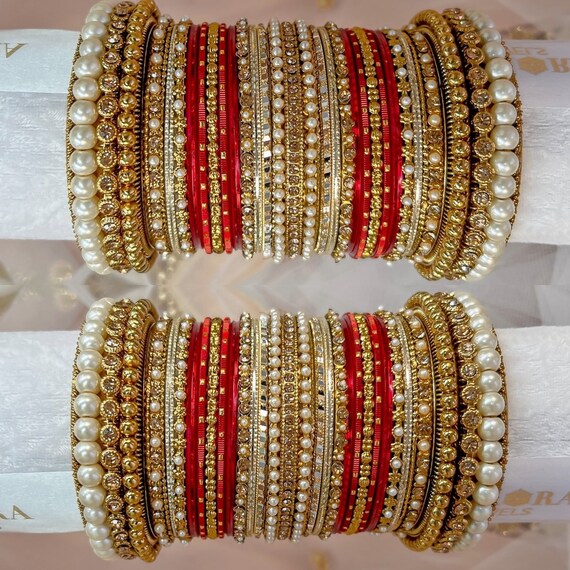 Bridal Bangle Set Red Etsy Singapore