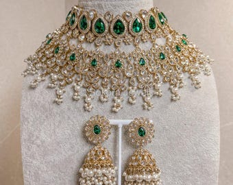 Aria Bridal Necklace Set - Green