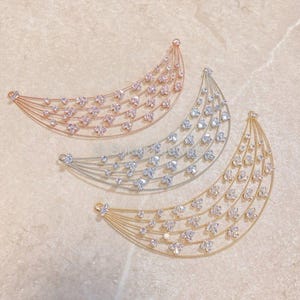 Handgefertigter Brauthaarknoten mit Kristallbesatz, luxuriös verziert, in Gold, Silber und Roségold, Western-Frisur
