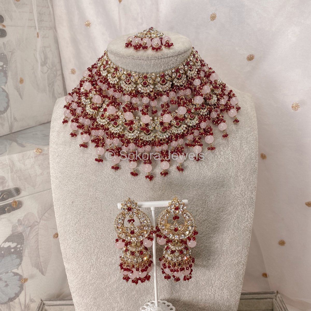 Red and shop green bridal jewellery