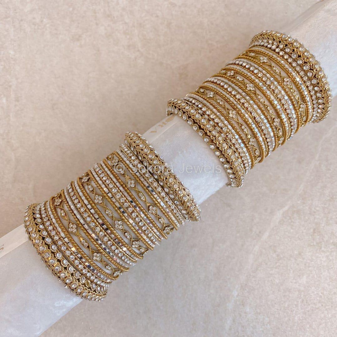Chandni Bangle Set - Clear - Etsy