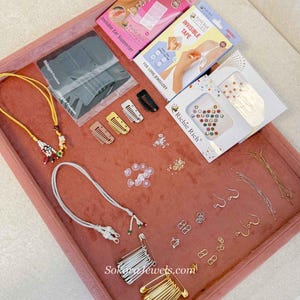 Bridal Survival Kit Essentials Pack For Bridal Everything Include Patches Body Tape Clips Bindi Hooks Stones SafetyPins Dori WeddingFunction