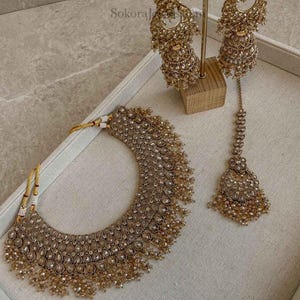 Sidra Bridal Necklace Set – Stunning Handcrafted Indian Bridal Jewelry Set for Weddings, Necklace & Earrings, Gift for Her