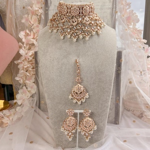Himali Faux Kundan Choker Set - Pearl
