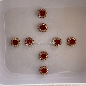 Small Maroon Velvet Bindi Pack - SOKORA JEWELSSmall Maroon Velvet Bindi Pack