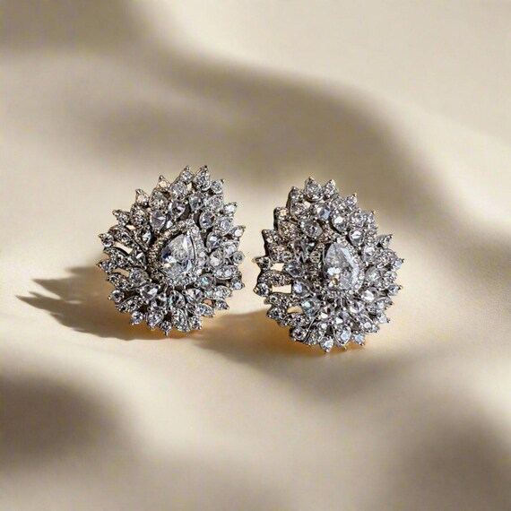 Fleur Diamante Earring Tops Etsy Canada