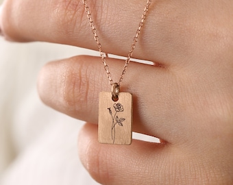 Birth Flower Birth Month Flower June Birth Flower Necklace June