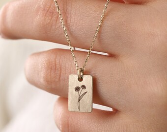 Birth Flower - Birth Month Flower - April Birth Flower Necklace - April Birthflower - Floral - Flower Necklace - Bridesmaid - MYS9672