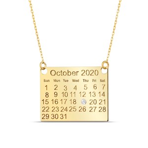 Calendar Necklace Etsy