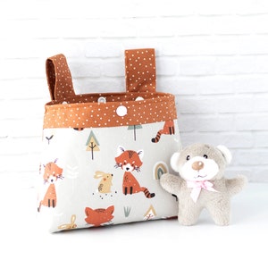 Handlebar bag for children with fox and rabbit