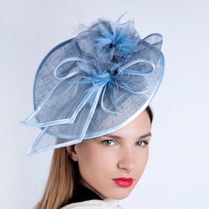Kentucky blue headpiece, Royal Ascot fascinator, Kentucky derby hat, Derby fascinator hat, tea party hat, couture hat, Occasion headpiece