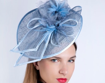 Copricapo blu Kentucky, Royal Ascot fascinator, cappello derby Kentucky, cappello Derby fascinator, cappello da tè, cappello couture, copricapo Occasion