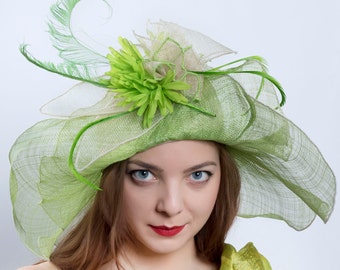 Derby hat, Royal Ascot hat, Kentucky derby hat, Summer sun hat, Wedding hat, elegant romantic hat, Edwardian hat, Garden party hat, Widebrim