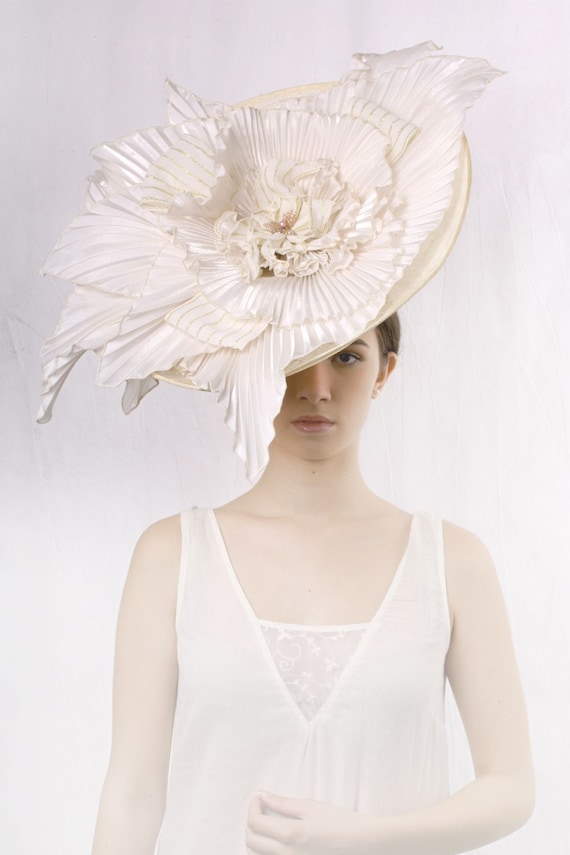 Verklaring hoed prachtige crème Couture - Etsy Nederland