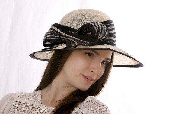 cream wide brim hat