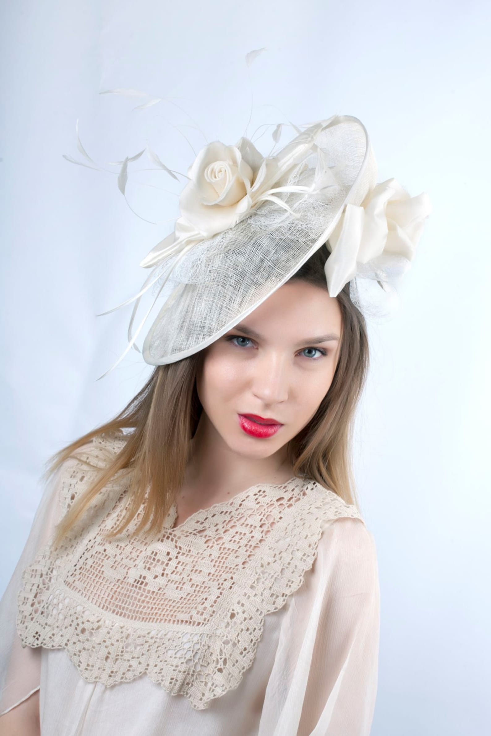 Cream Wedding Hat Wedding Hat Romantic Hat Tea Party Hat Etsy